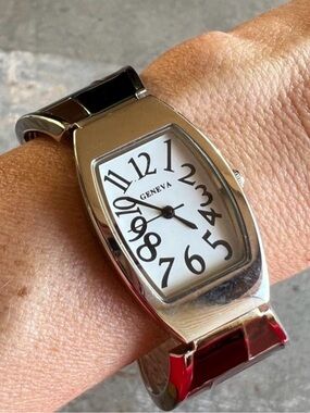 Vintage Y2K Geneva Enamel Block Cuff Watch